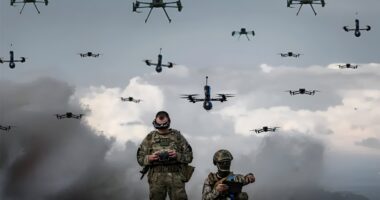 soldiers in ukraine with drones