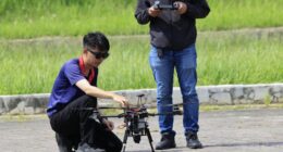 Experts operate a drone equipped with AIxVNAV