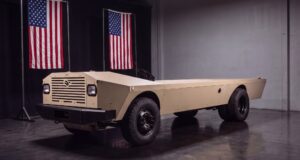 A photograph of the hybrid unmanned ground vehicle. Image: Harbinger Praesidia
