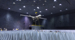 A Marine Corps MQ-9A Reaper undergoes anechoic chamber testing at Naval Air Station Patuxent River, Maryland. Image: US Navy